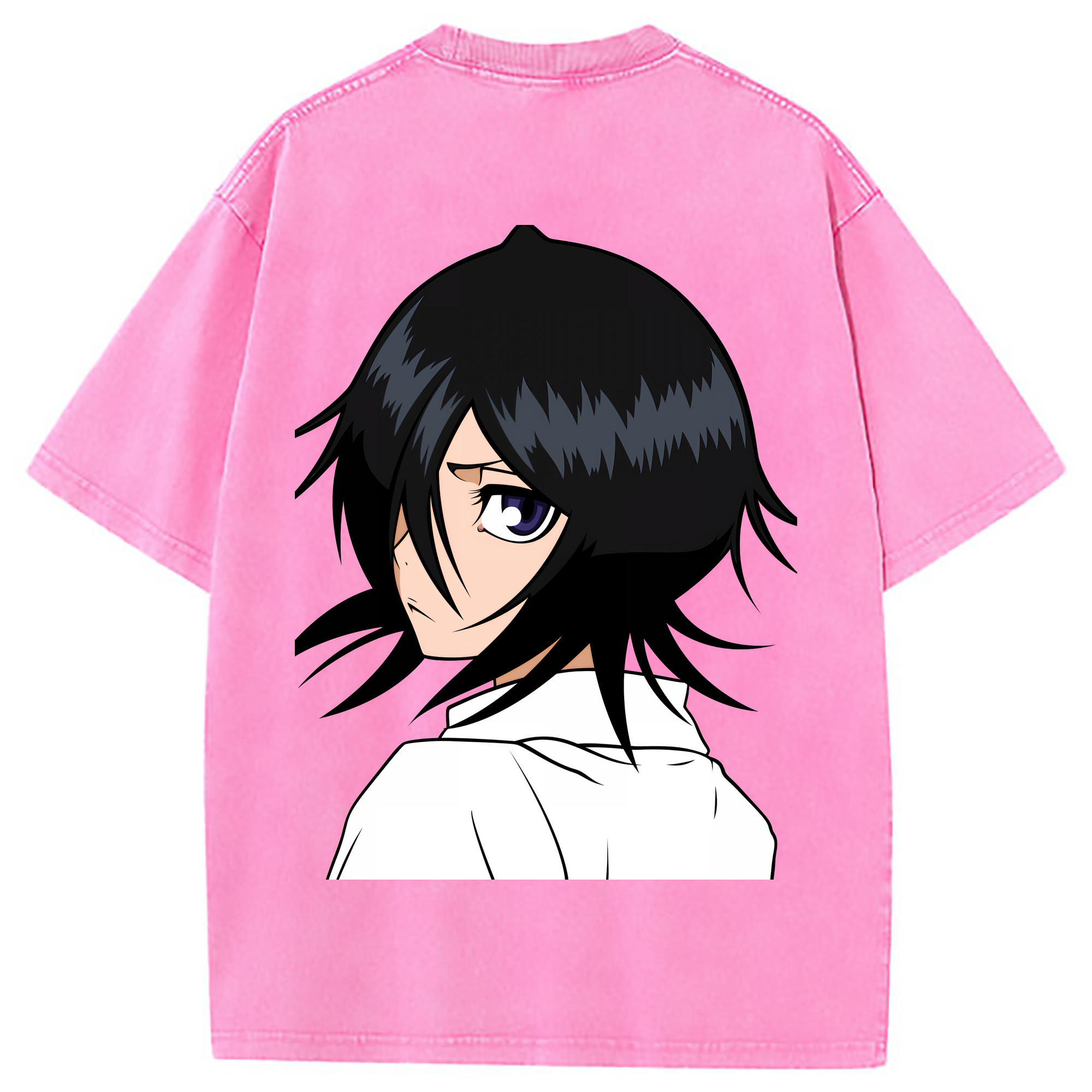（画像用） ブリーチ 朽木ルキア BLEACH Kuchiki Rukia 綿100% ヴィンテージ風 半袖Tシャツ（背面プリント）